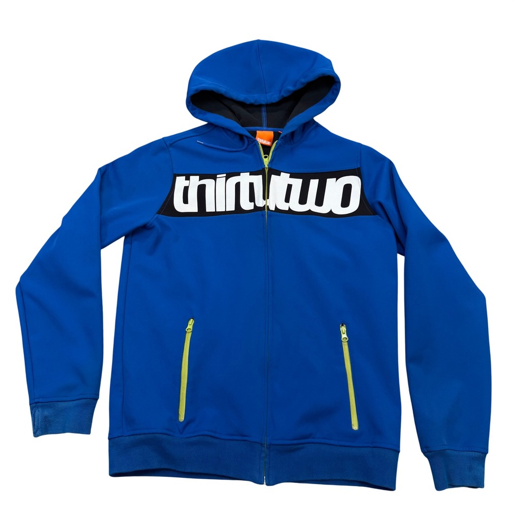 ThirtyTwo Hoodie Mens Small Full Zip Blue Technical Fleece Snowboard Sweatshirt